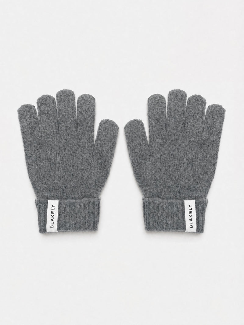 Label Knitted Gloves - Mergelkohle