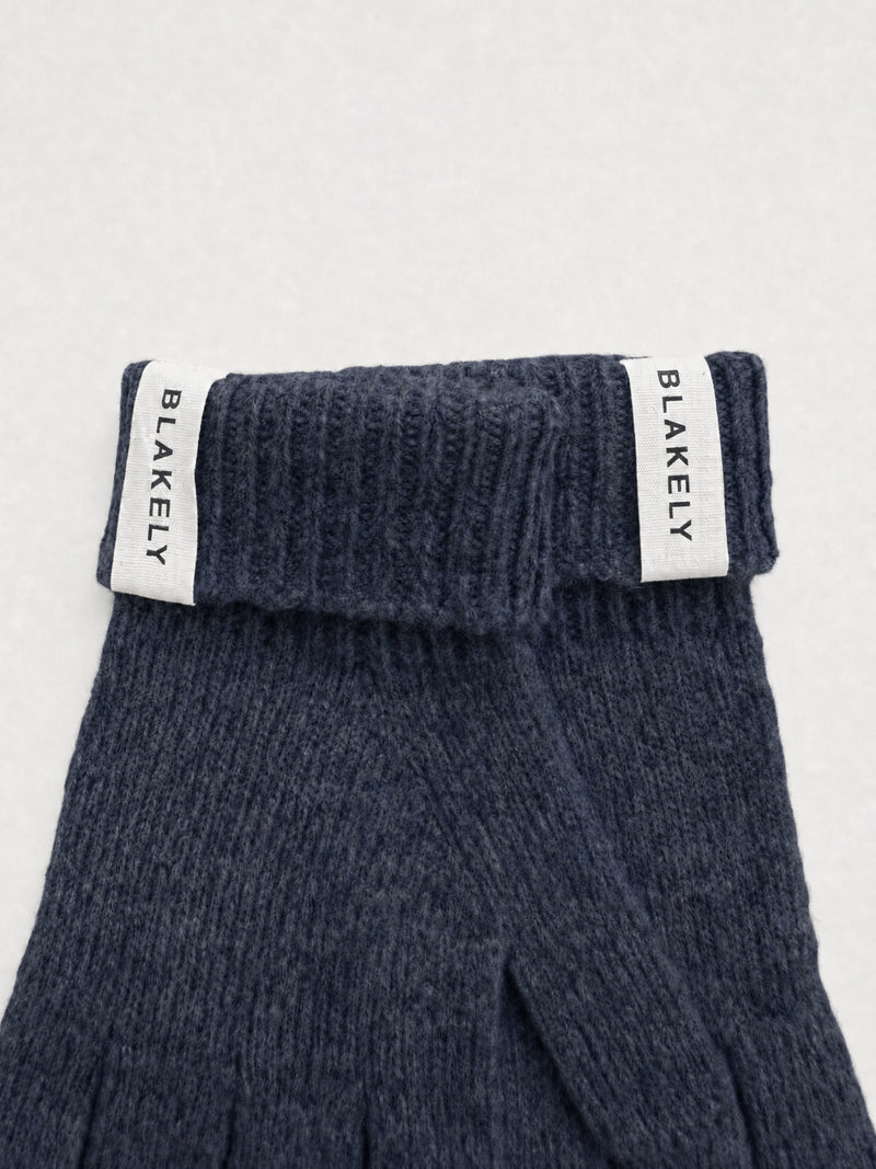 Label Knitted Gloves - Echte Marine
