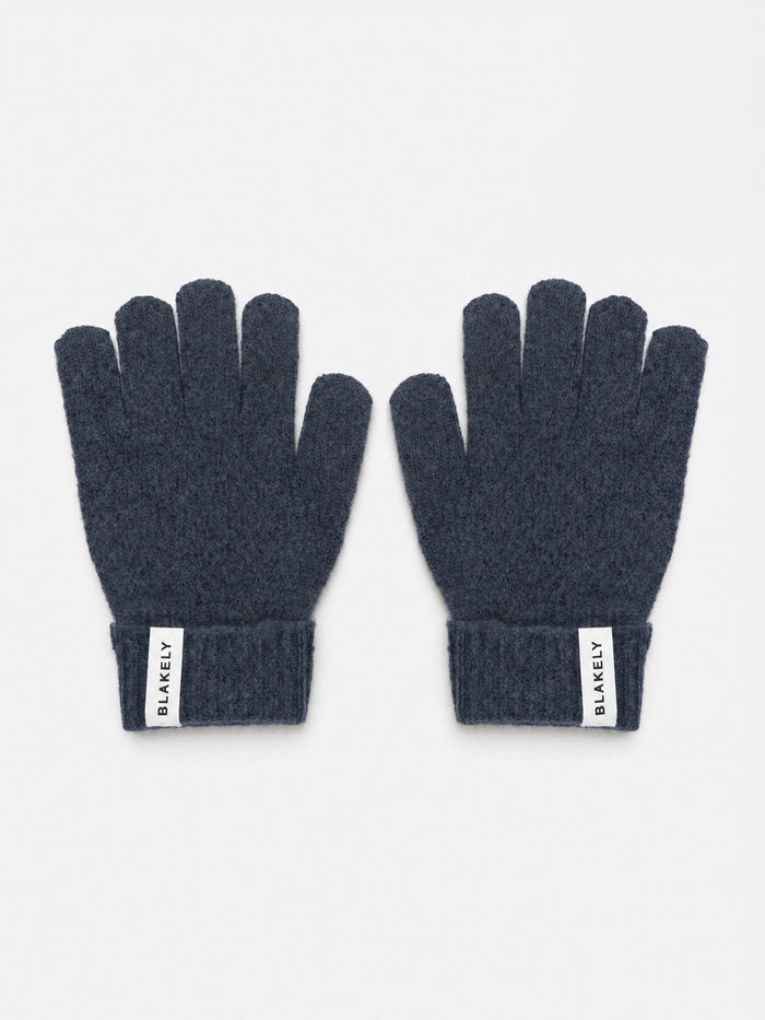 Label Knitted Gloves - Echte Marine