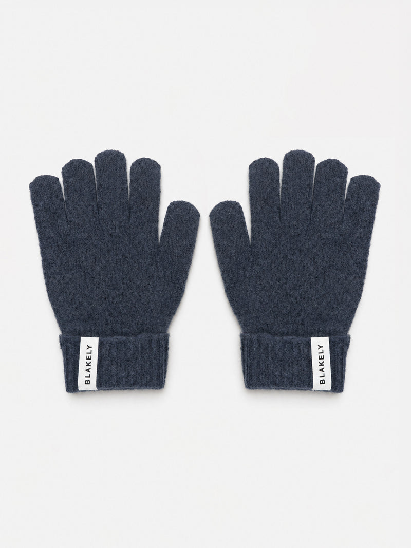 Label Knitted Gloves - Echte Marine