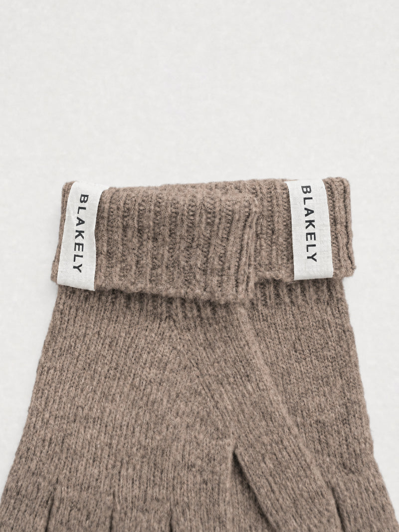 Label Knitted Gloves - Sanftes Braun