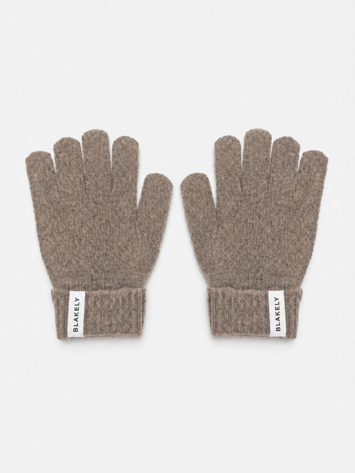 Label Knitted Gloves - Sanftes Braun