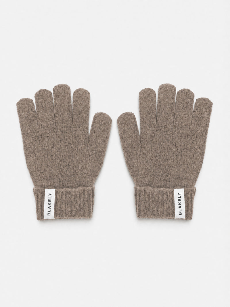 Label Knitted Gloves - Sanftes Braun