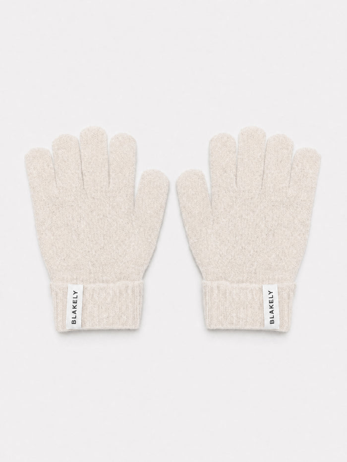 Label Knitted Gloves - Vanille