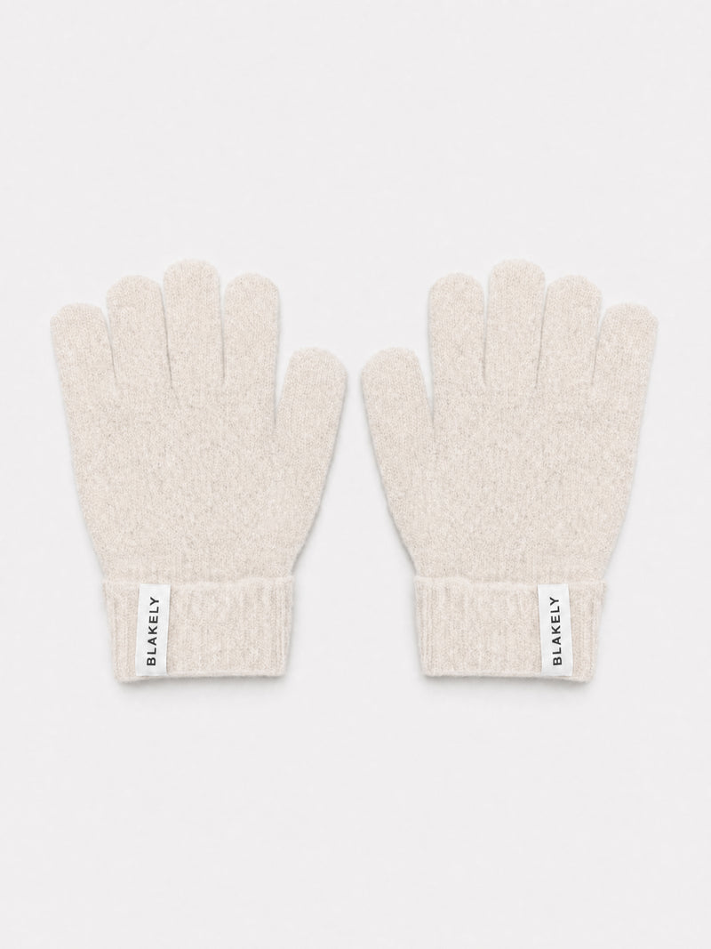 Label Knitted Gloves - Vanille