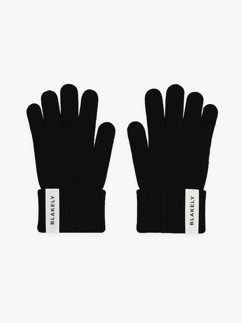 Label Knitted Gloves - Schwarz