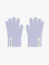 Label Knitted Gloves - Lila