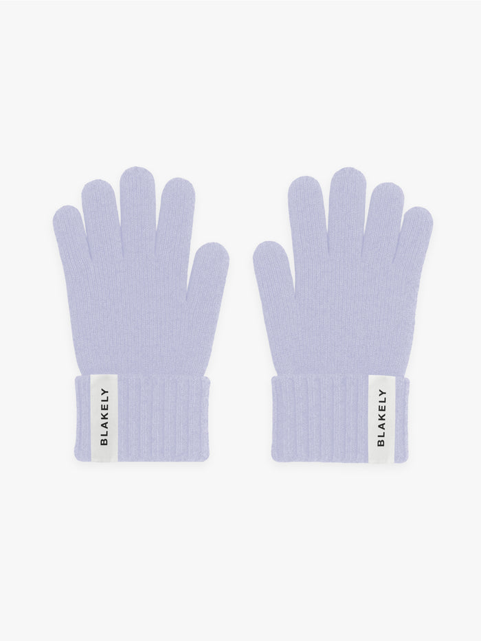 Label Knitted Gloves - Lila