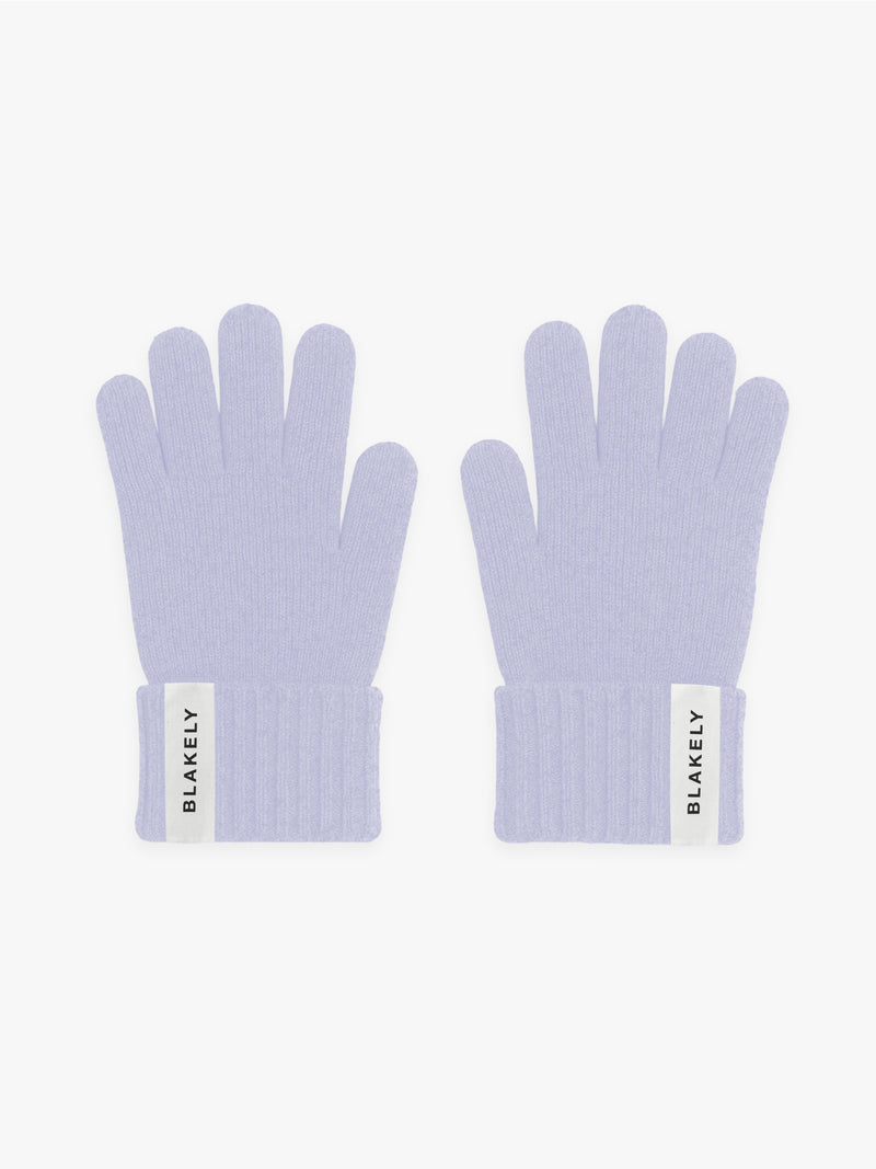 Label Knitted Gloves - Lila