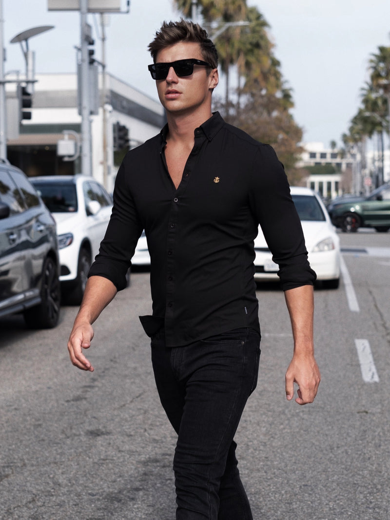 Buy Blakely Farringdon Black Long Sleeve Shirt Free delivery on