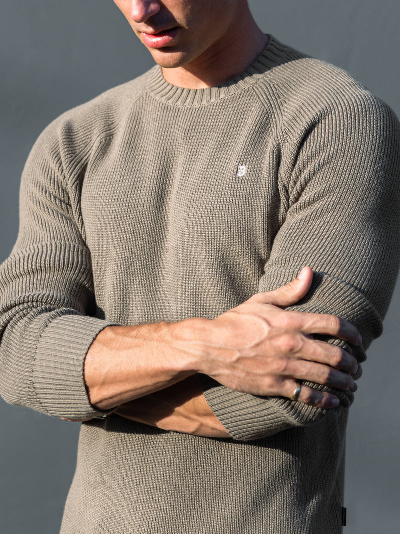 Olton Anchor Knit Jumper - Safarigrün