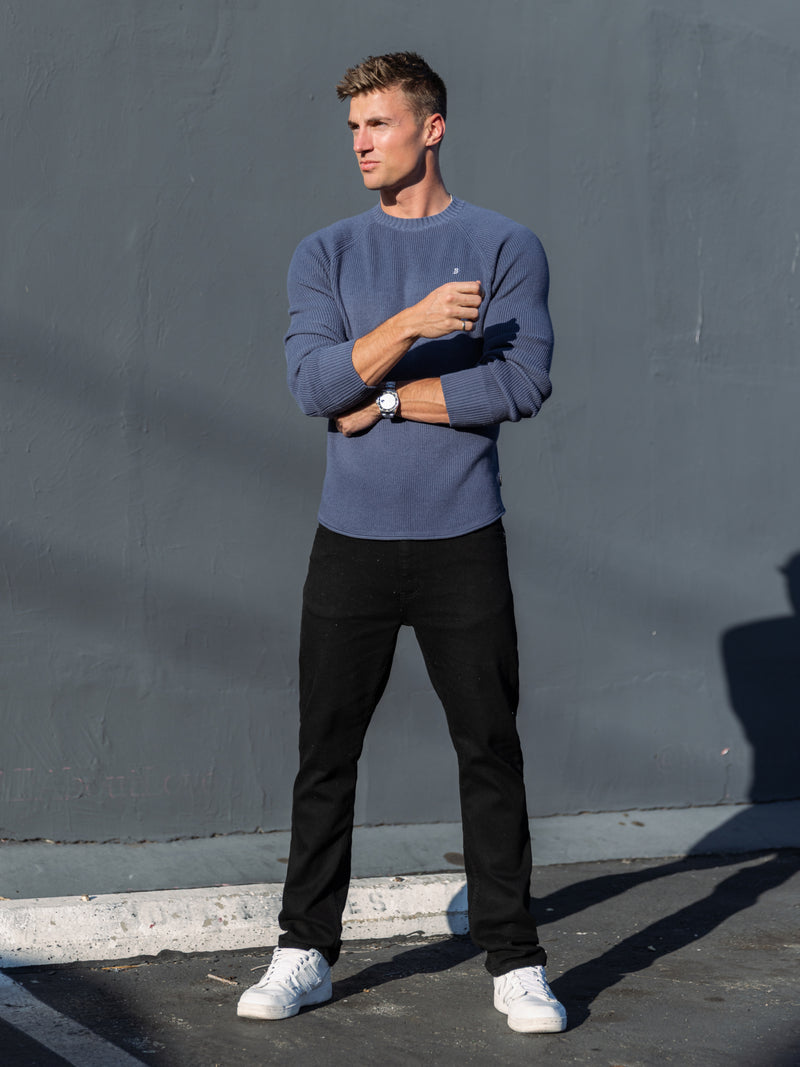 Olton Anchor Knit Jumper - Stahlblau