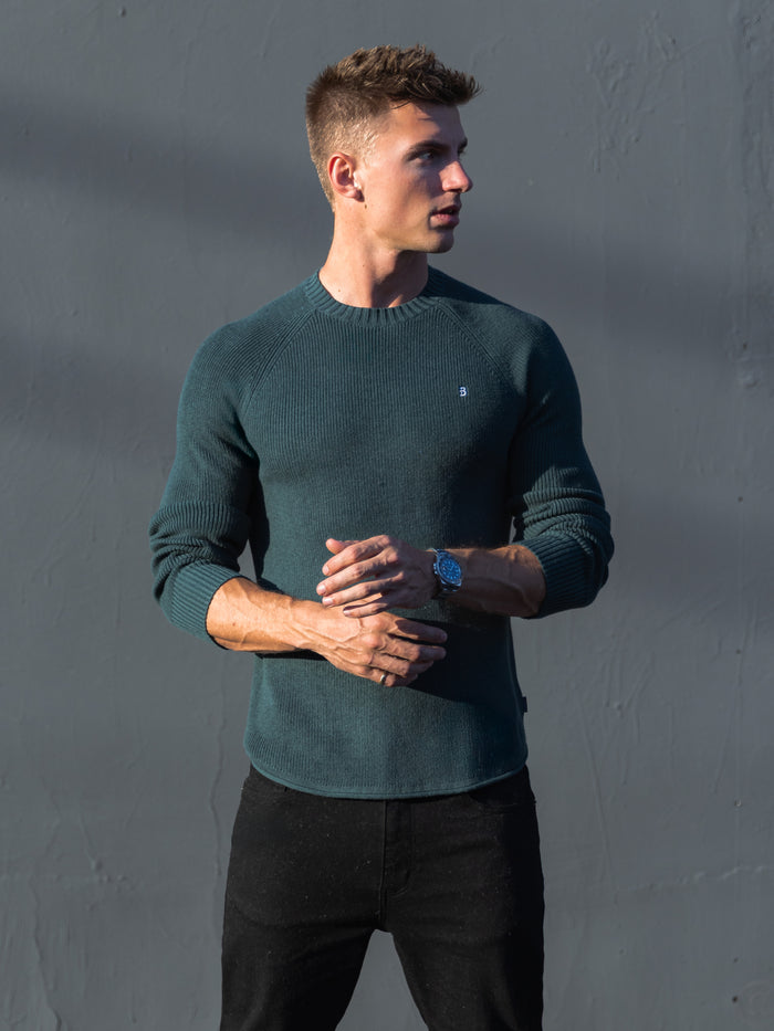 Olton Anchor Knit Jumper - Blaugrünes Grün