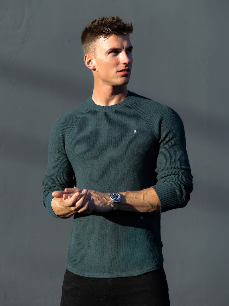 Olton Anchor Knit Jumper - Blaugrünes Grün