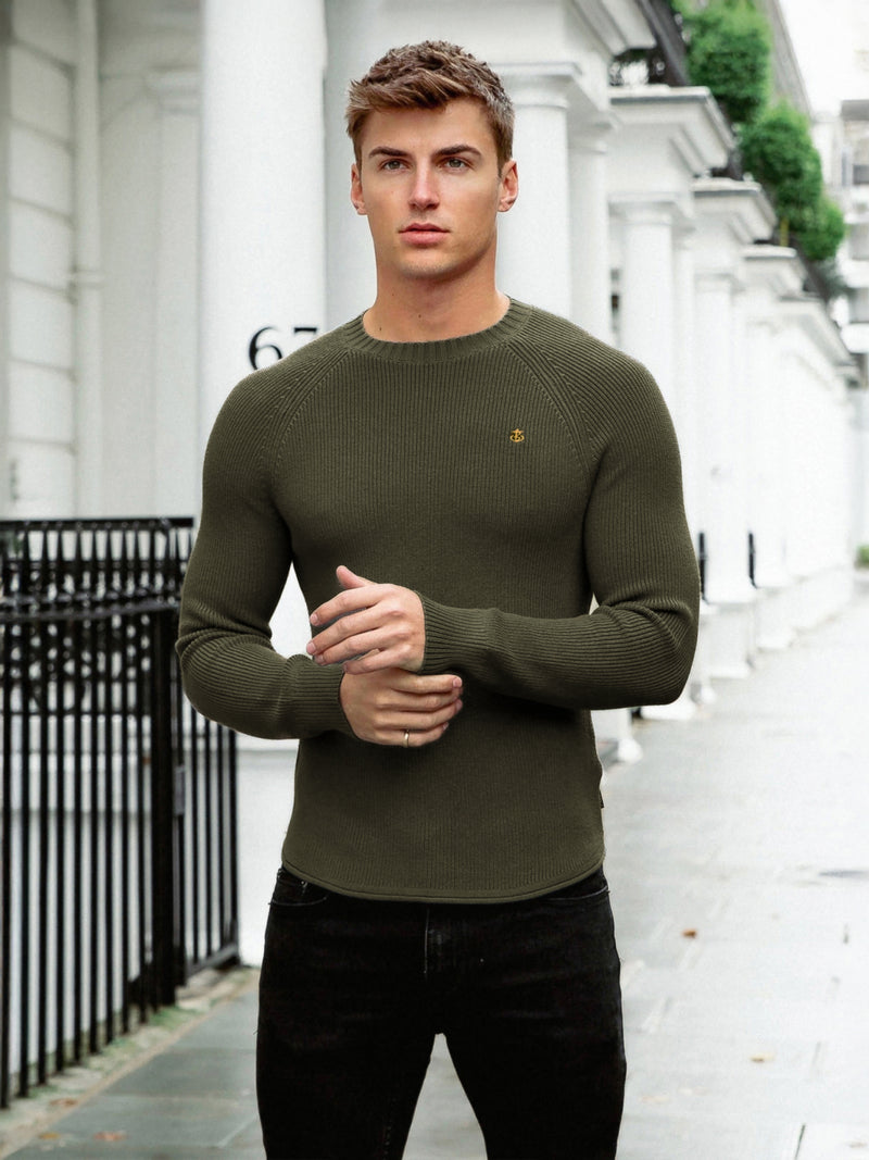 Olton Knit Jumper - Khaki Green