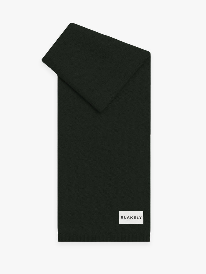Label Knitted Scarf - Dunkelgrün