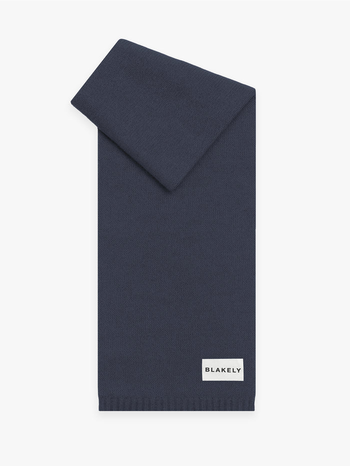 Label Knitted Scarf - Echte Marine