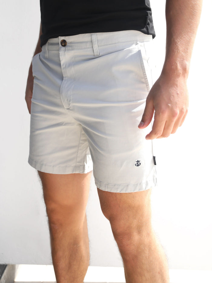 Stretch Chino Shorts - Light Grey