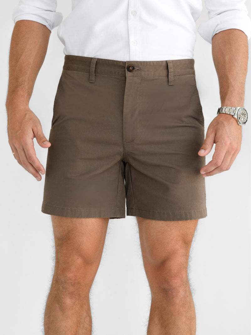 Conrad Stretch Chino Shorts - Braun