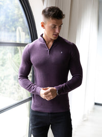 Oxbridge 1/4 Zip Jumper - Plum
