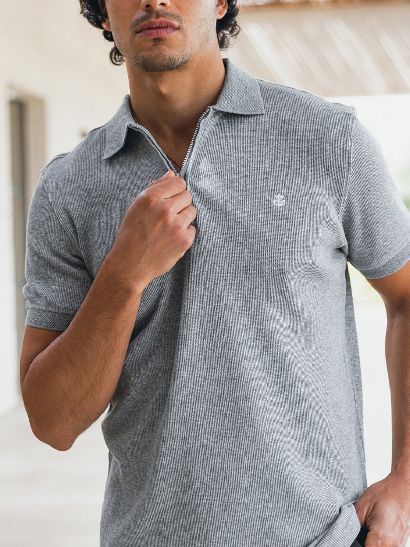 Aspen Polo - Marl Grey