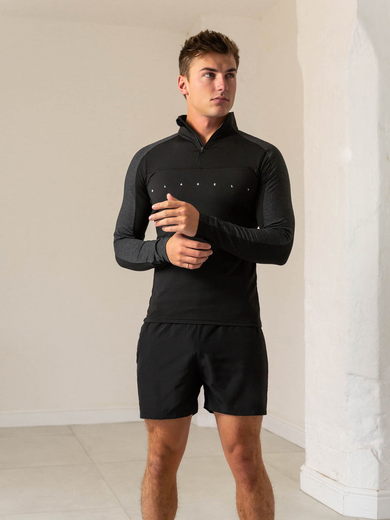 Silex Zip-1/4 Zip - Black/Marl Black