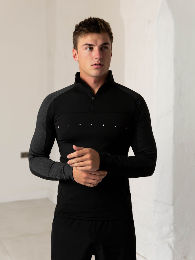 Silex Zip-1/4 Zip - Black/Marl Black