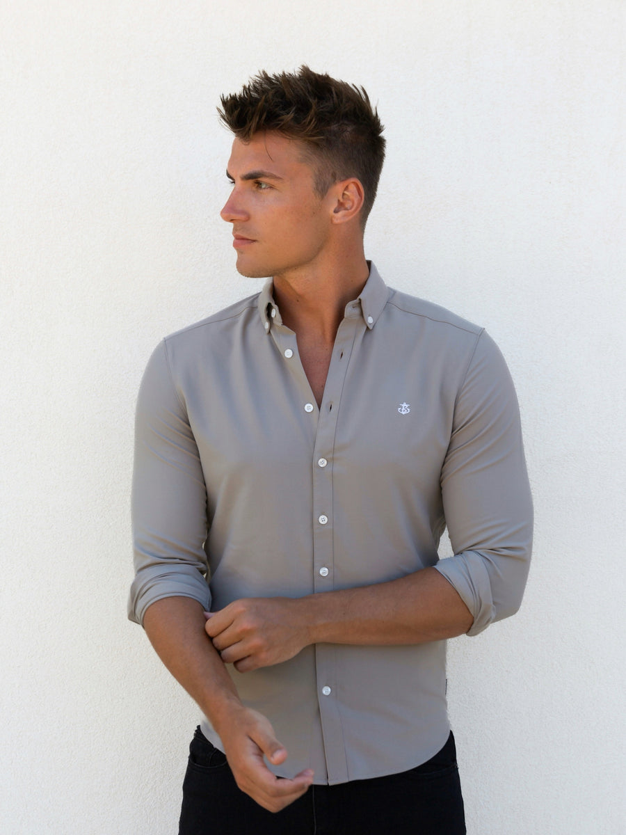 Murcia Long Sleeve Shirt - Neutral Grey