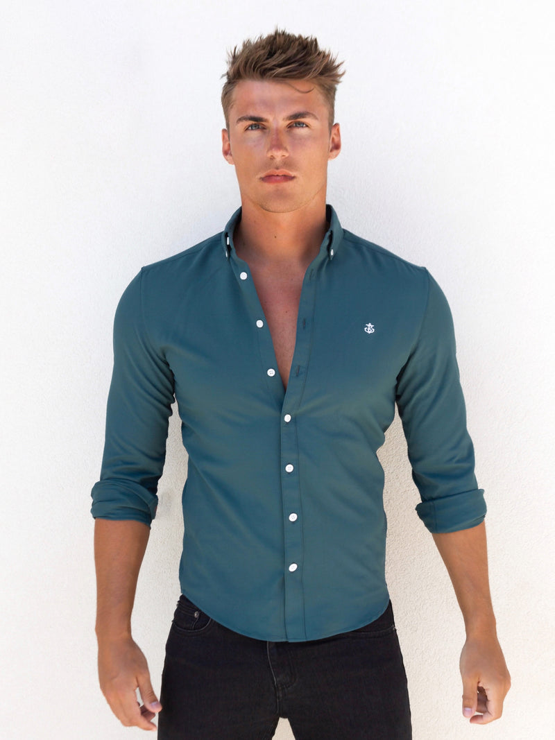 Alaric Long Sleeve Shirt - Teal Green