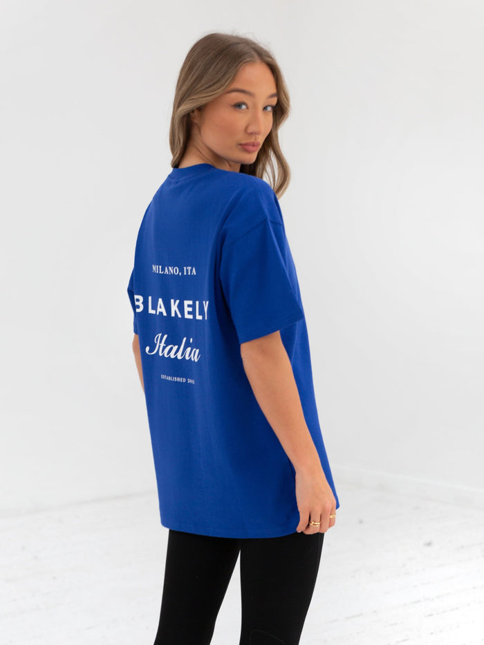 Italia Oversized T-Shirt - Cobalt Blue