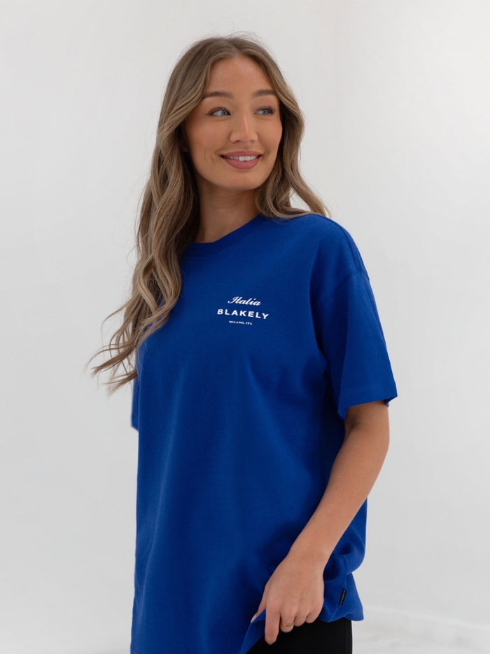 Italia Oversized T-Shirt - Cobalt Blue