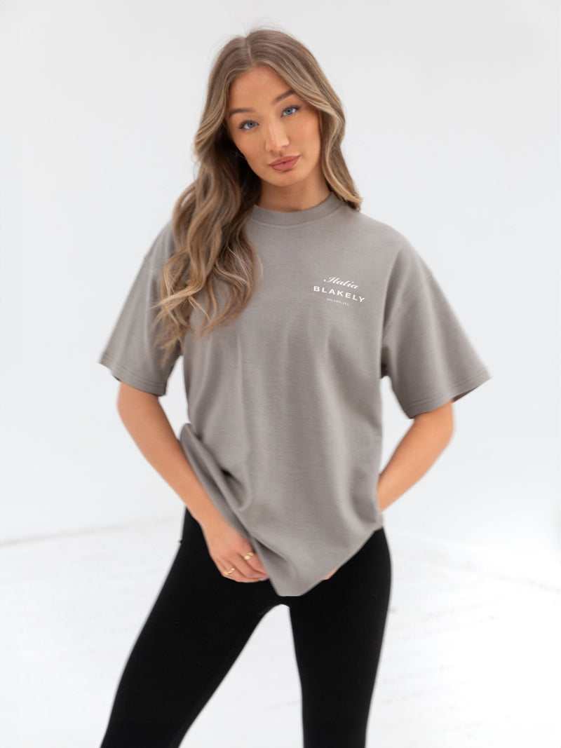 Italia Oversized T-Shirt - Stone Grey