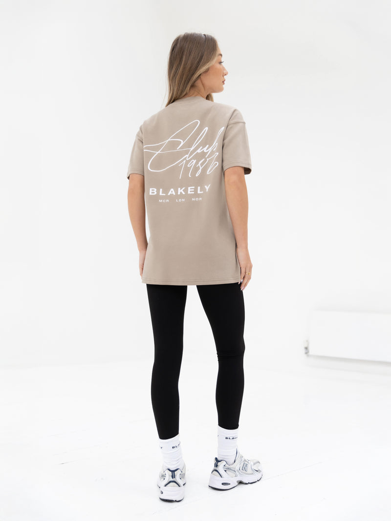 Club Oversized T-Shirt - Washed Khaki