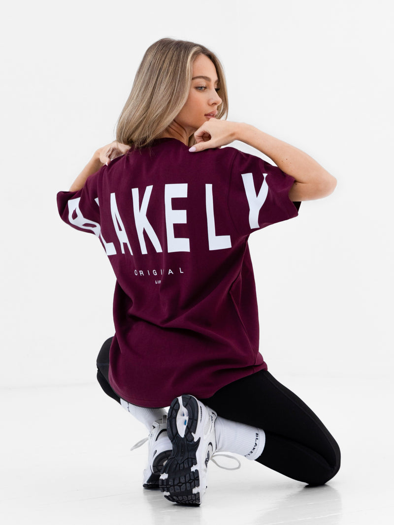 Isabel Oversized T-Shirt - Burgund