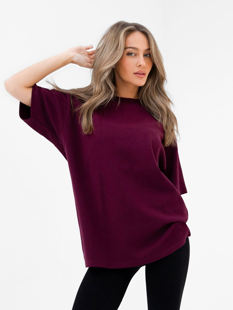 Isabel Oversized T-Shirt - Burgund