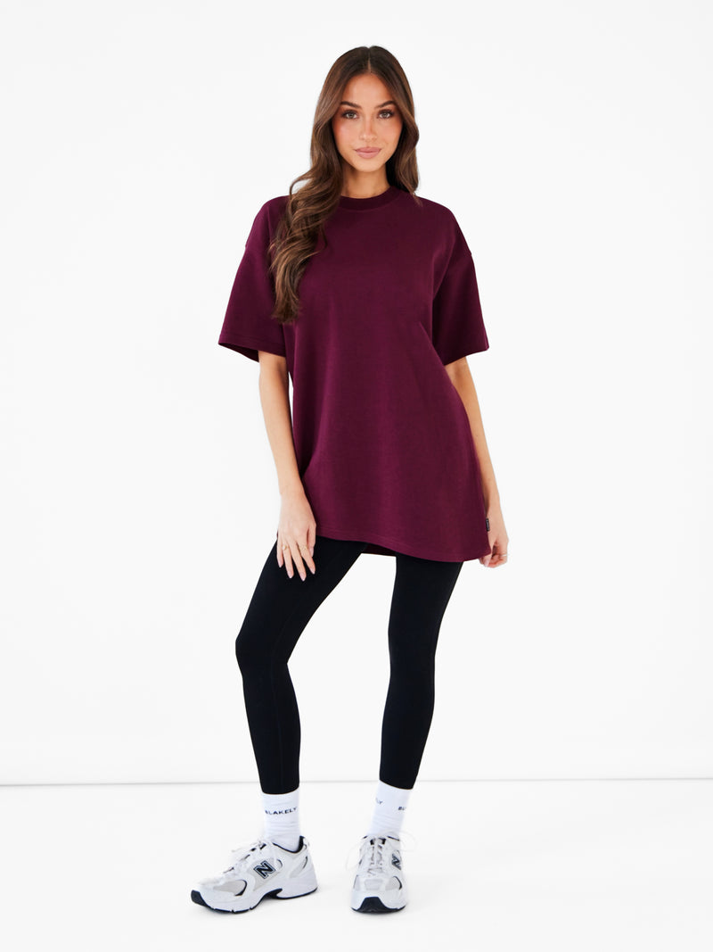 Isabel Oversized T-Shirt - Burgund