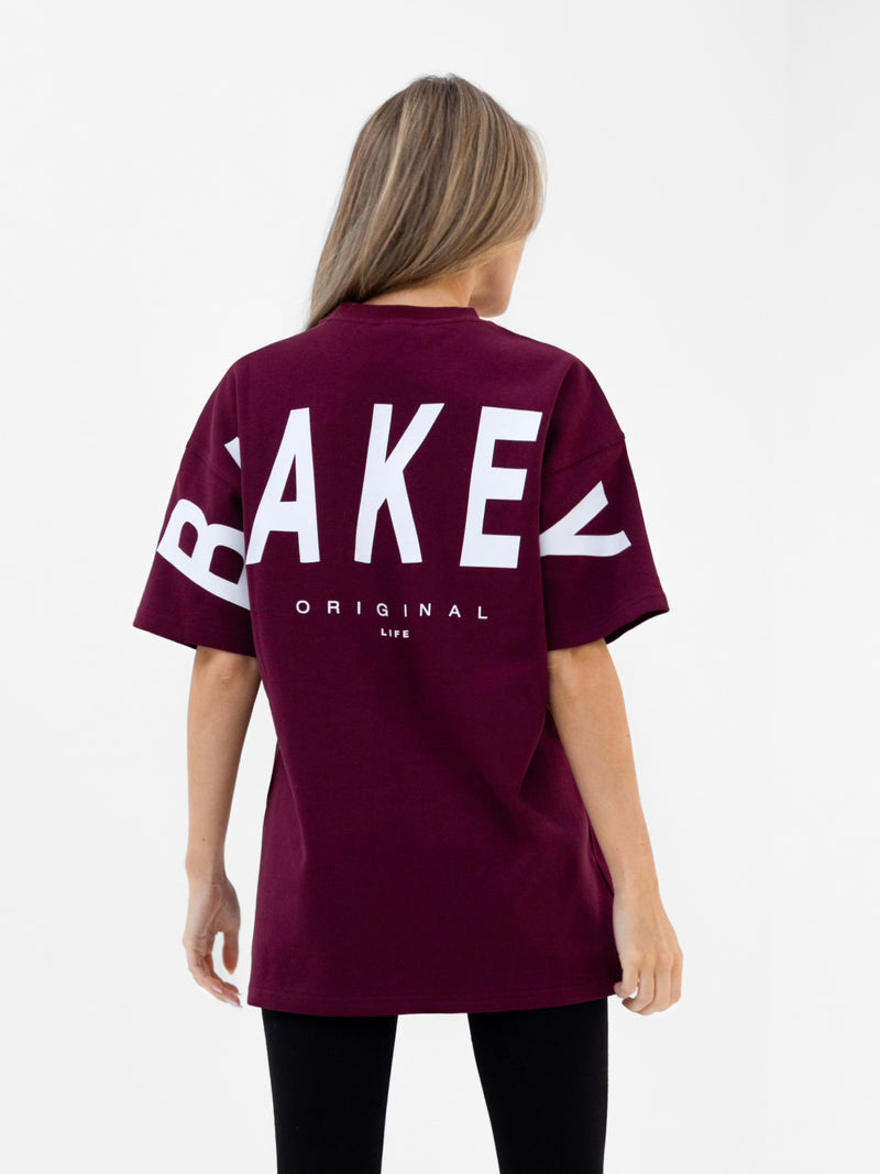 Isabel Oversized T-Shirt - Burgund