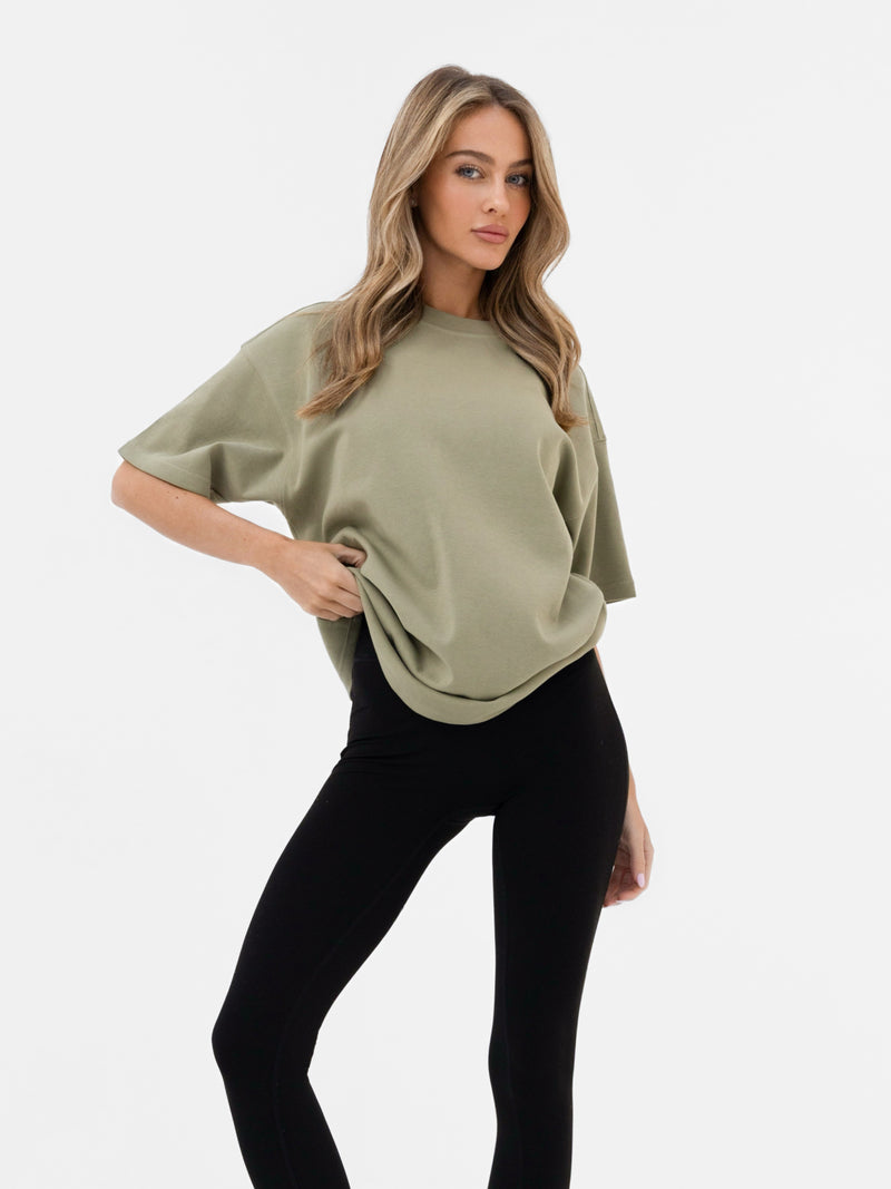 Isabel Oversized T-Shirt - Warm Olive