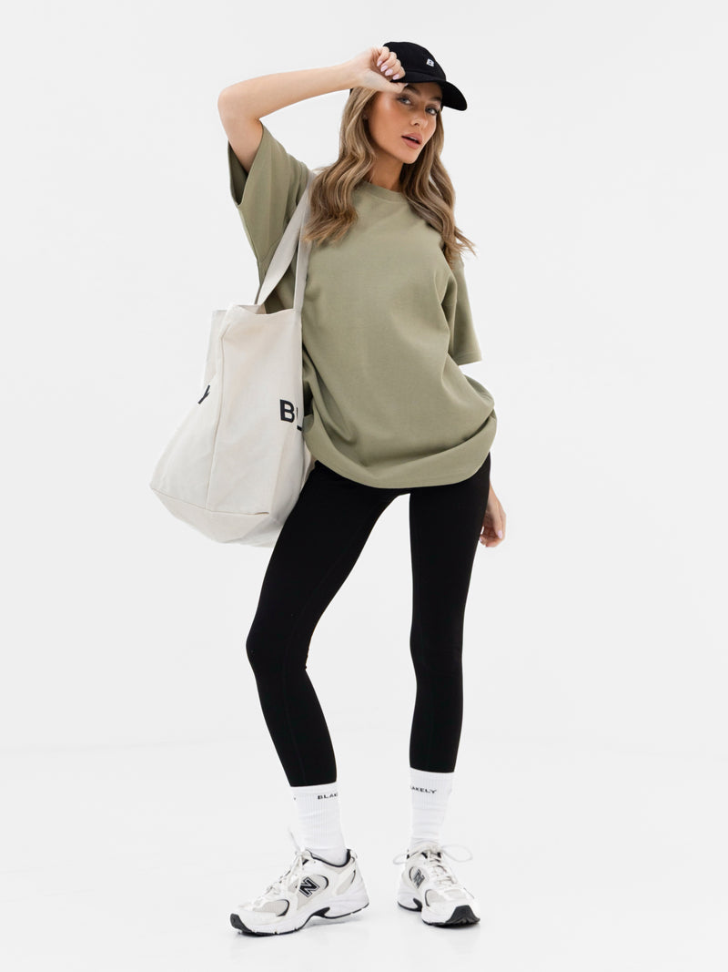 Isabel Oversized T-Shirt - Warm Olive