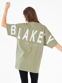 Isabel Oversized T-Shirt - Warme olijf