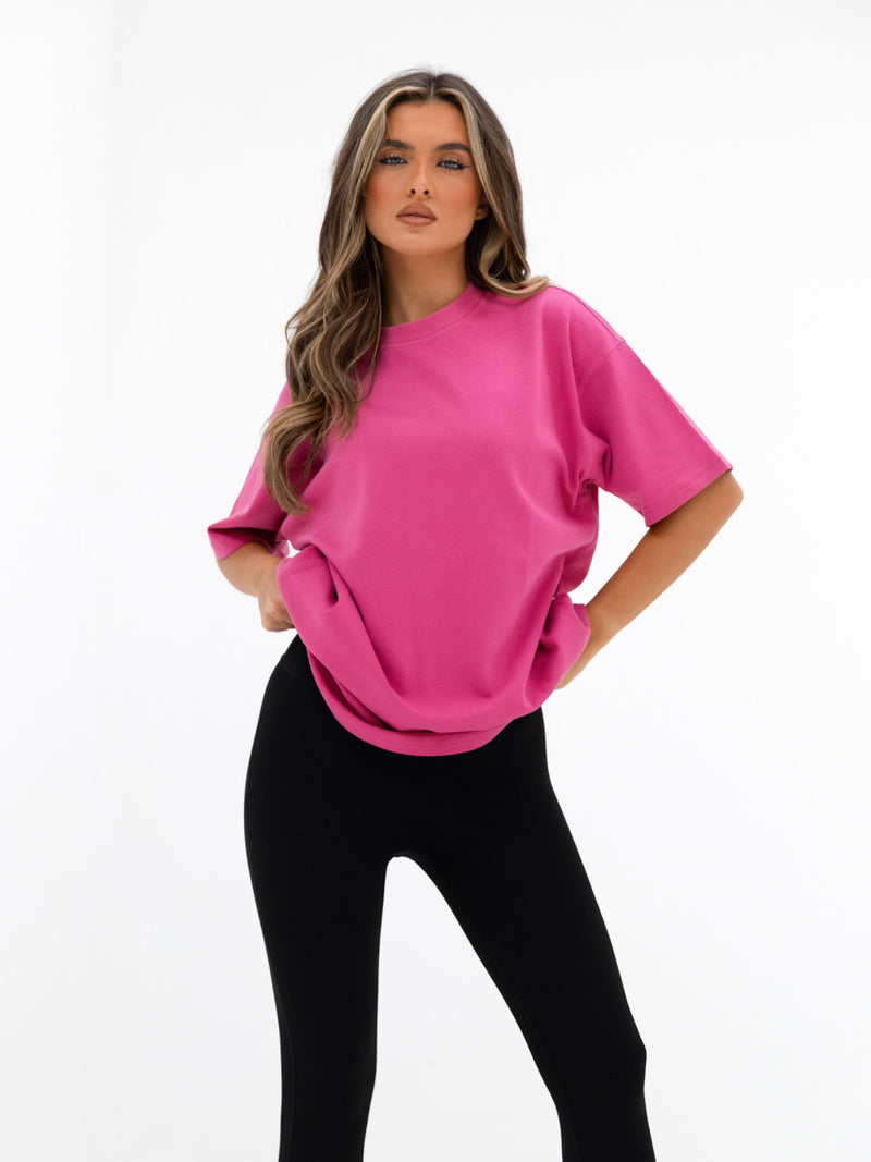 Isabel Oversized T-Shirt - Knallrosa
