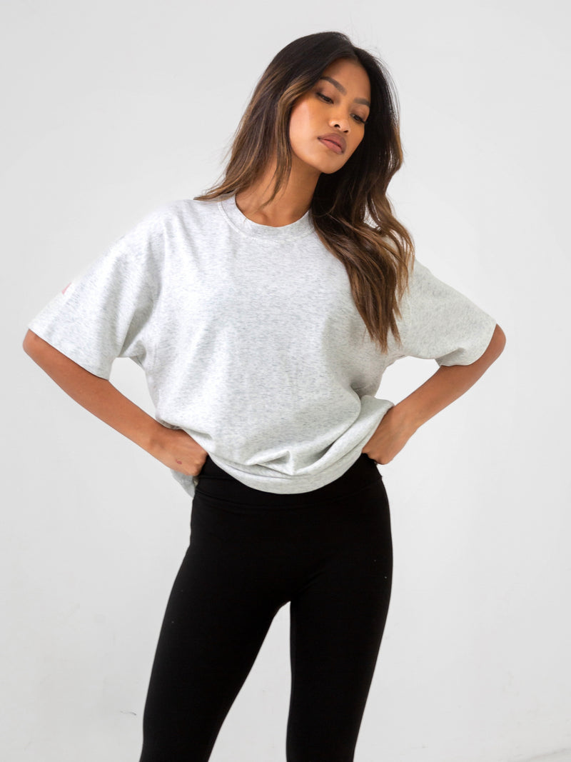 Isabel Oversized T-Shirt - Marl White