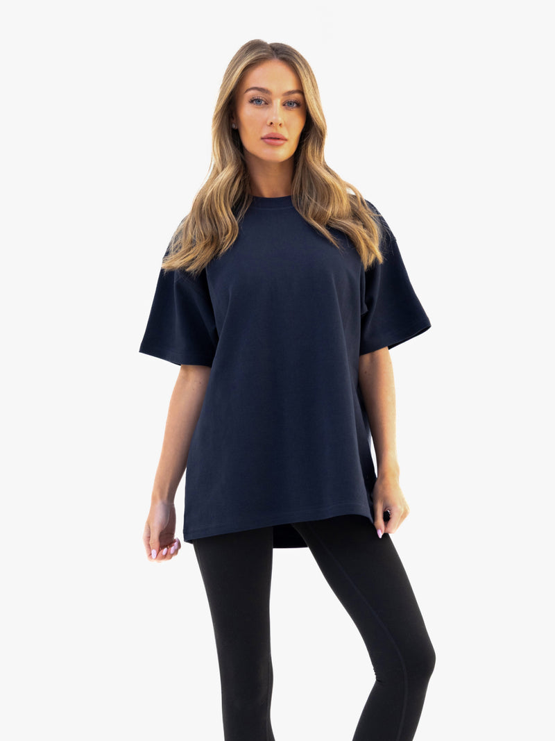 Isabel Oversized T-Shirt - Weiches Marineblau