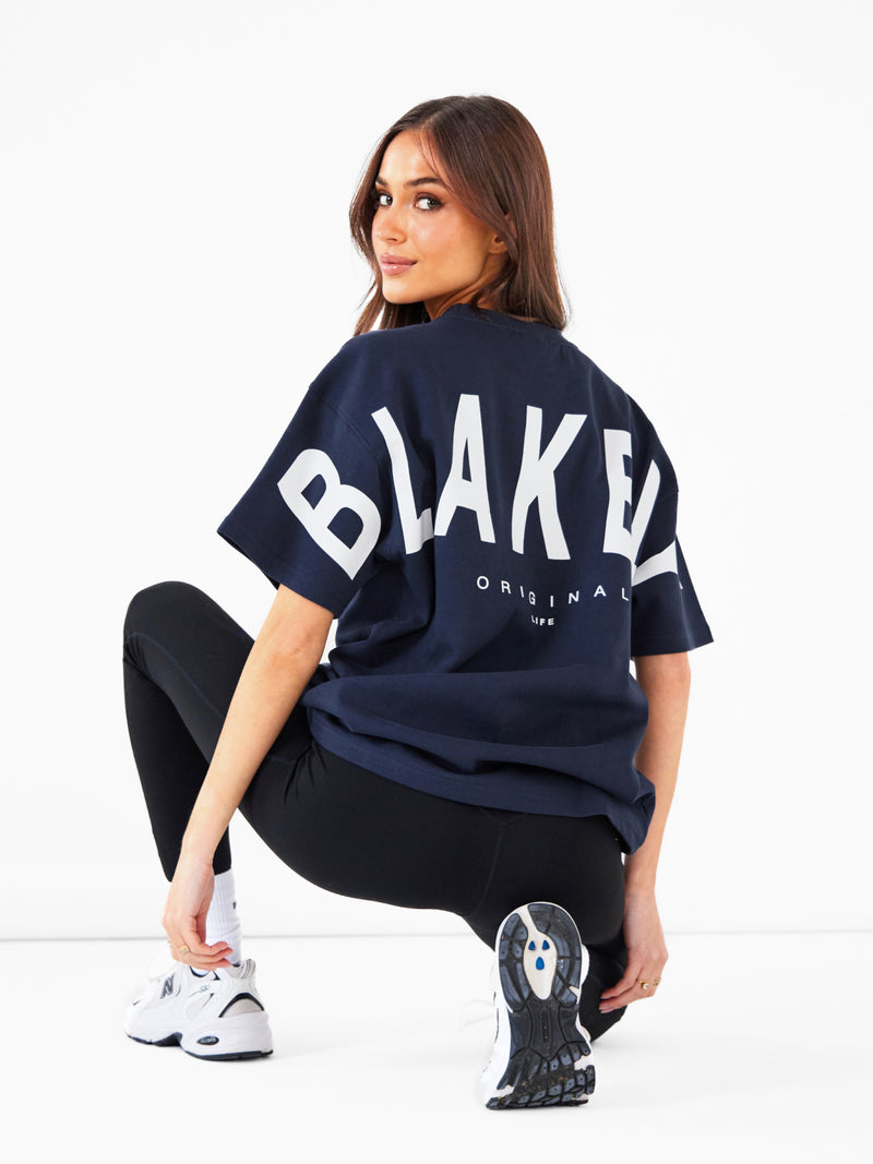 Isabel Oversized T-Shirt - Weiches Marineblau
