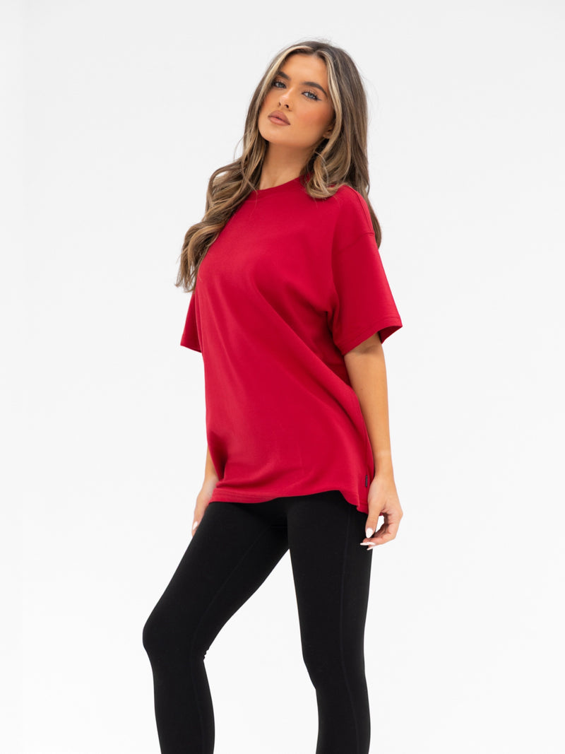 Isabel Oversized T-Shirt - Kirschrot