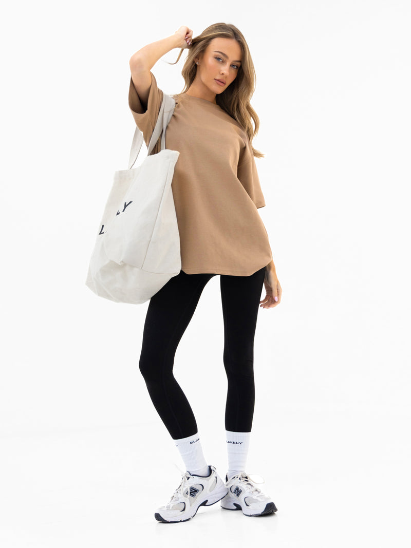 Isabel Oversized T-Shirt - Hellbraun
