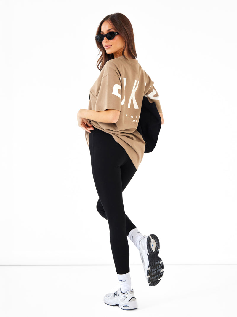 Isabel Oversized T-Shirt - Hellbraun