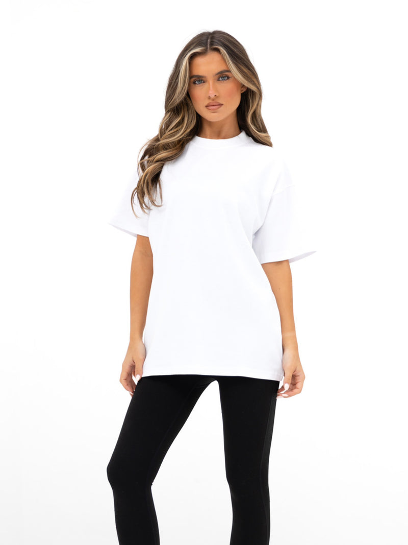 Isabel Oversized T-Shirt - Weiß & Aqua