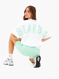 Isabel Oversized T-Shirt - White & Pastel Green