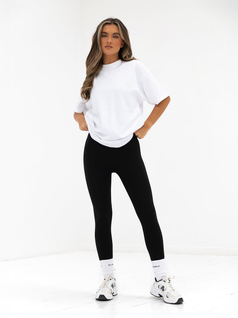 Isabel Oversized T-Shirt - Weiß & Pfirsichrosa